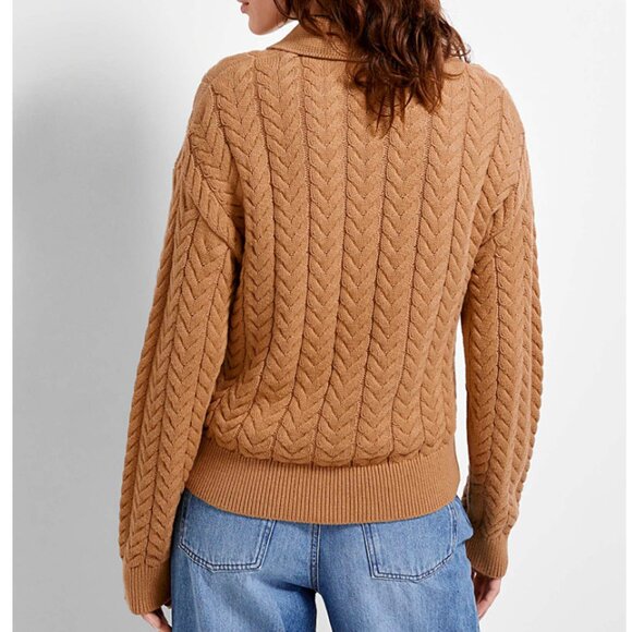 NWT Braided Cable-Knit Zippered Cardigan | SIMONS Contemporary | Vision - Picture 3 of 10